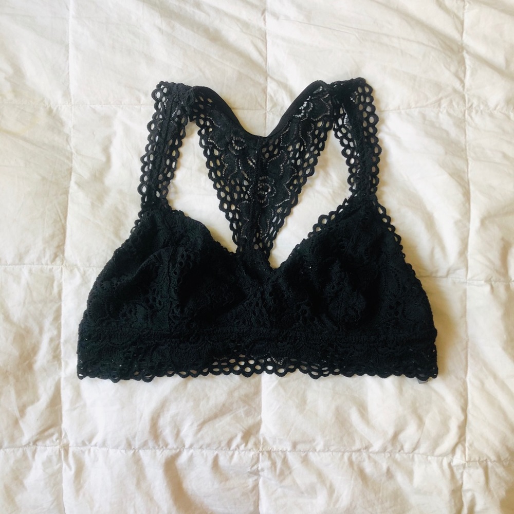 Aerie Black Lace Racerback Bralette
